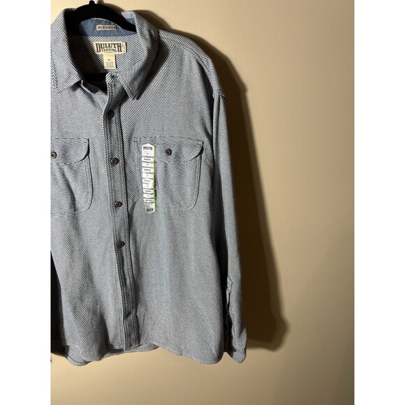 Duluth Trading Co Mens Button Down Woody Relaxed Fit Shirt Blue White XL NEW - Picture 3 of 12